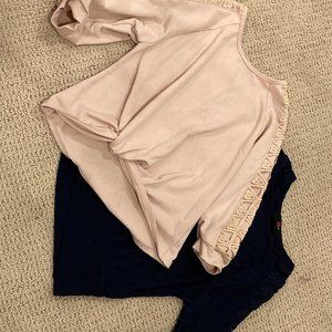 matching pink and blue shirt